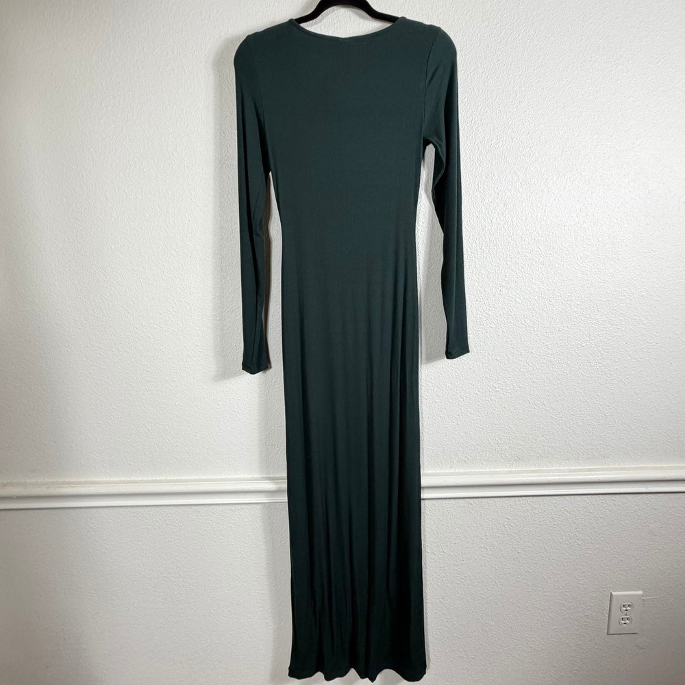 Skims NWT Womens L Cypress Green Soft Lounge Long Sleeve Maxi Dress Minimalist - Picture 2 of 11